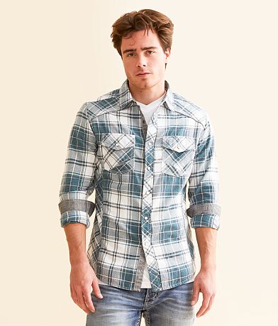 BKE Plaid Tailored Shirt front view