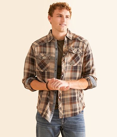 BKE Plaid Athletic Shirt front view