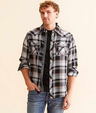 BKE Plaid Athletic Shirt front view