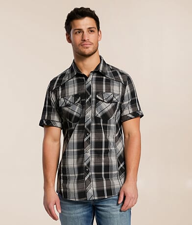 BKE Plaid Standard Shirt front view