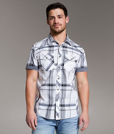 BKE Plaid Standard Shirt front view