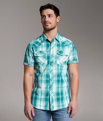 BKE Plaid Standard Shirt front view