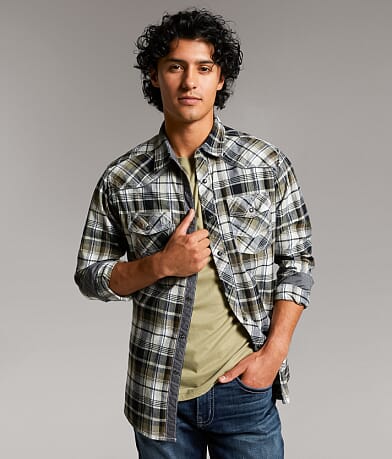 BKE Plaid Standard Shirt front view