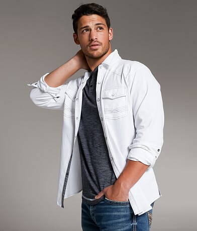 BKE Textured Athletic Stretch Shirt front view