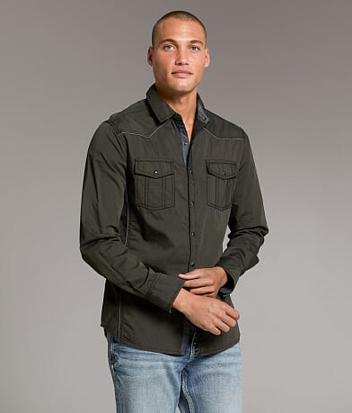 BKE Striped Athletic Shirt front view