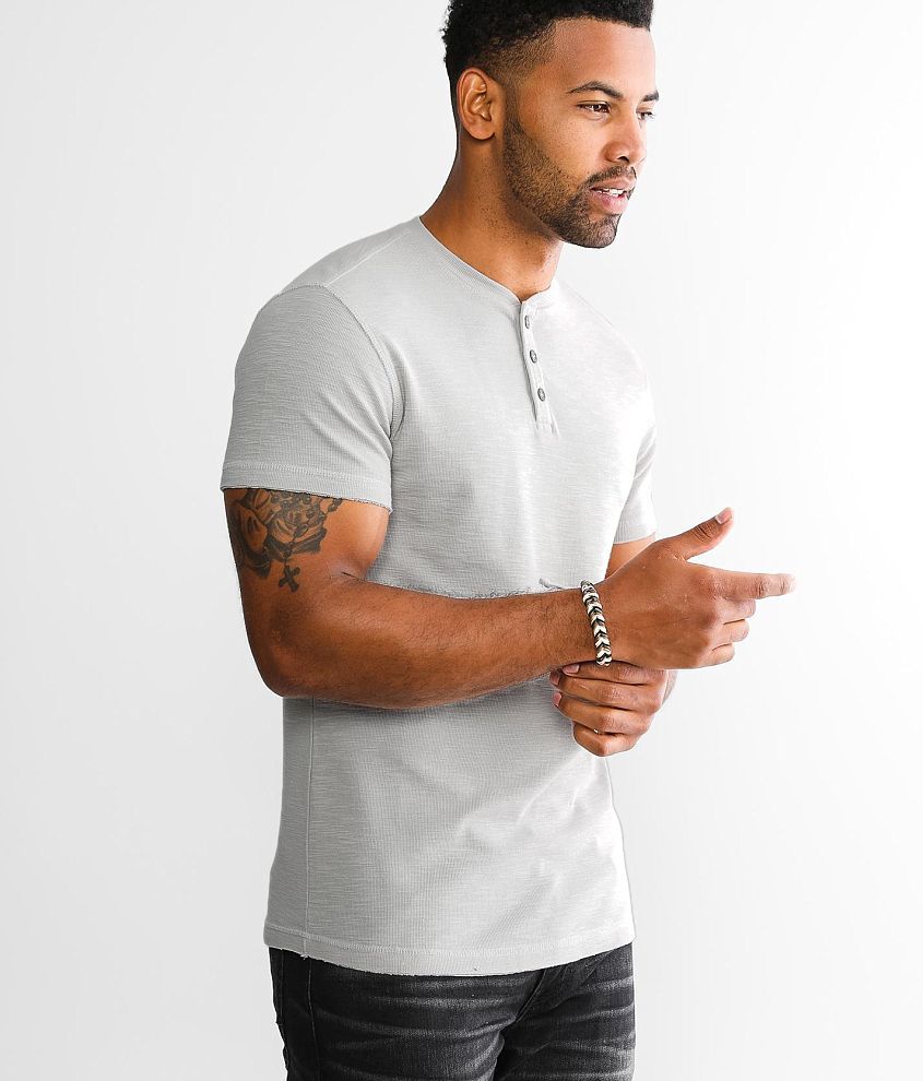 BKE Slub Knit Henley front view