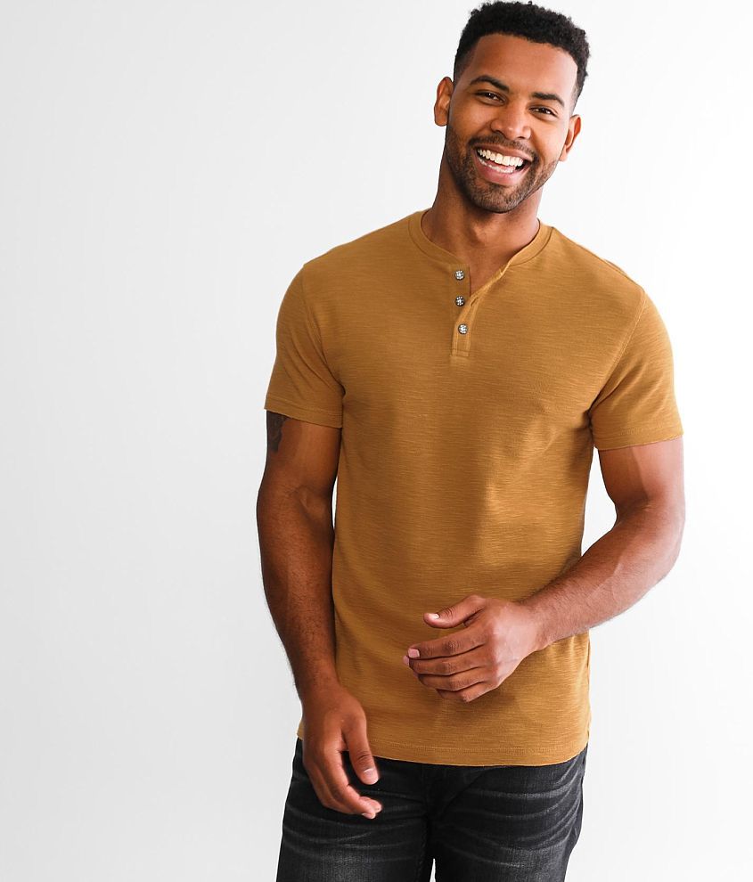 BKE Slub Knit Henley front view