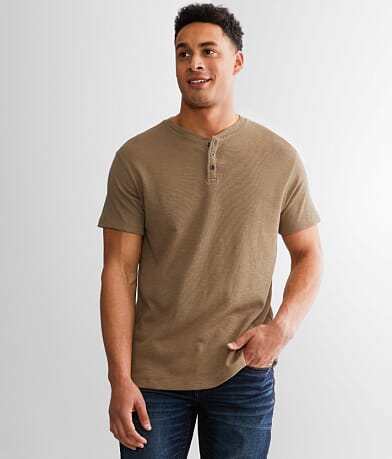 BKE Slub Knit Henley front view