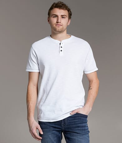 BKE Slub Knit Henley front view