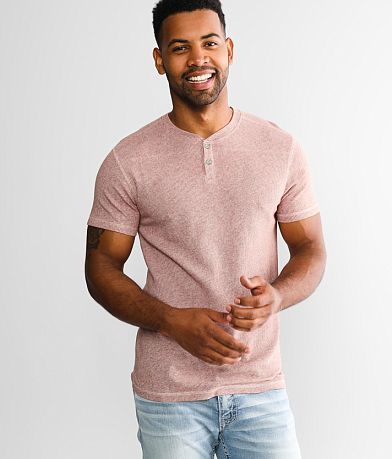 BKE Ribbed Henley front view