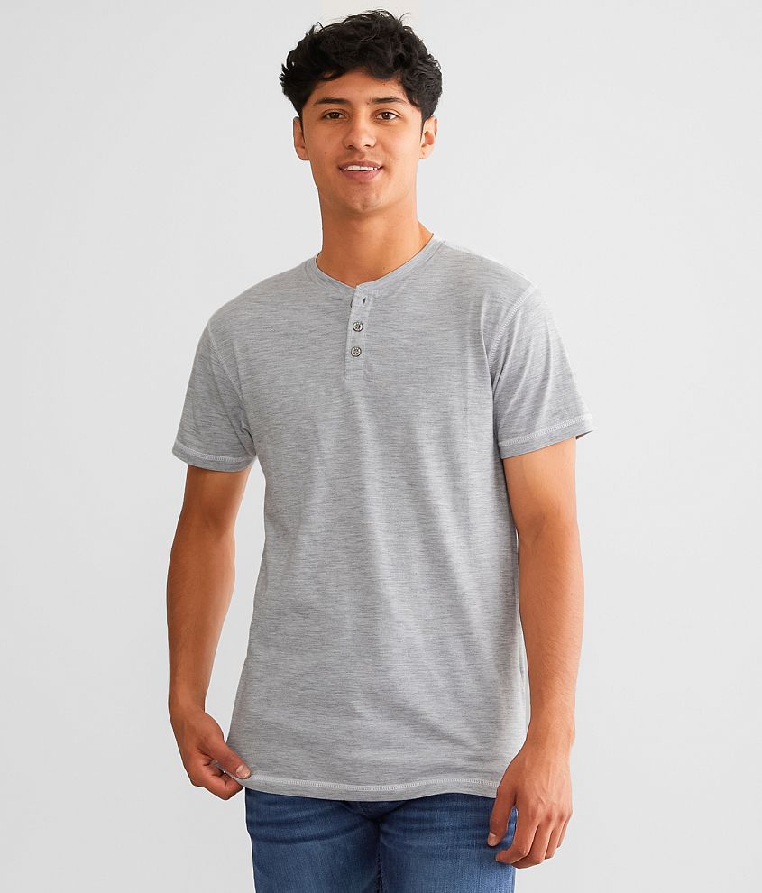 BKE Slub Knit Henley front view