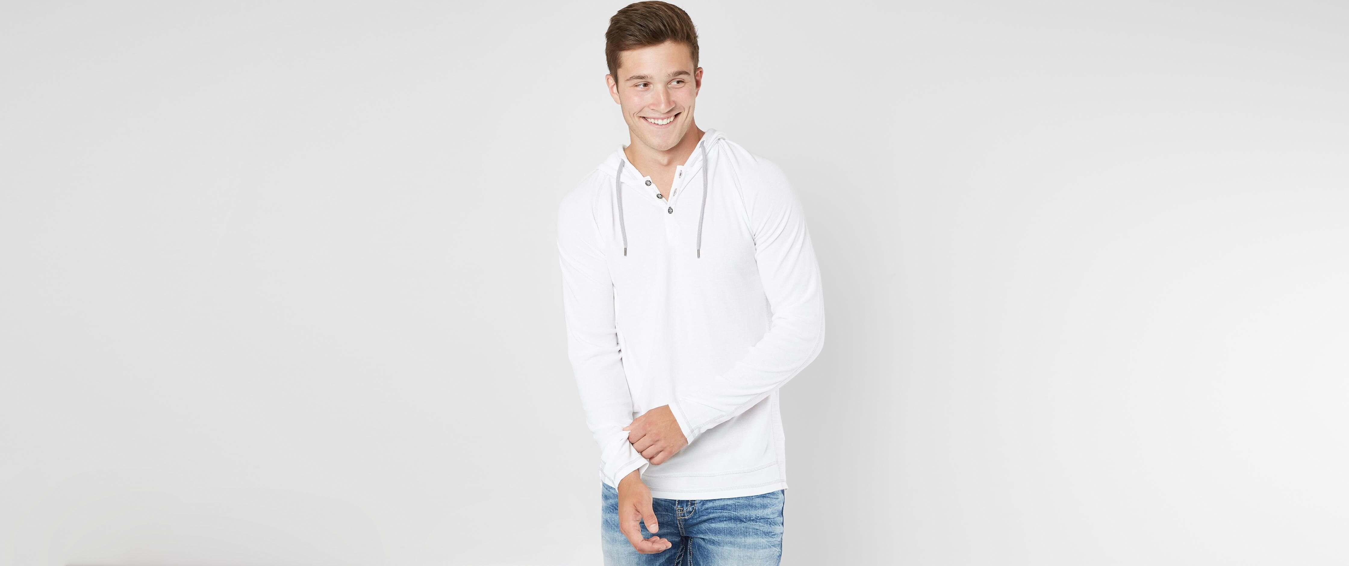 thermal henley hoodie