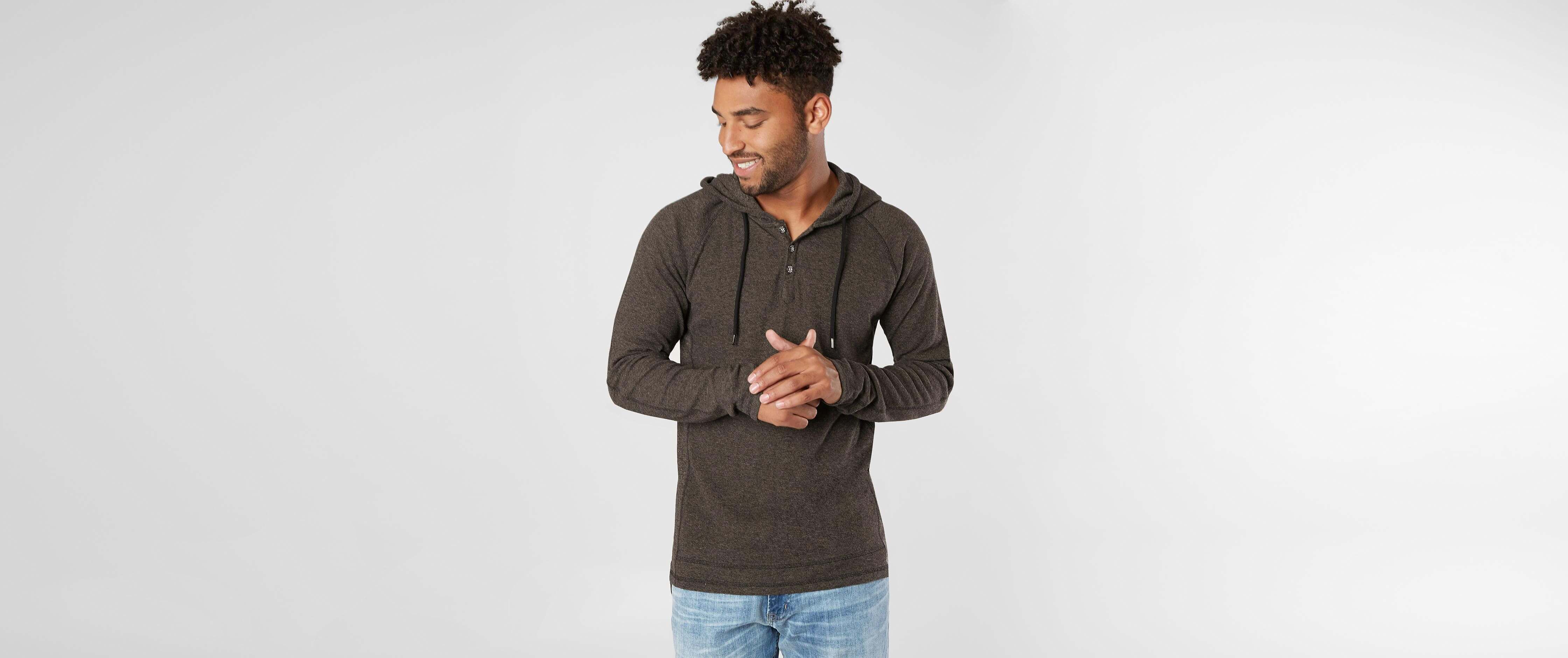 thermal henley hoodie