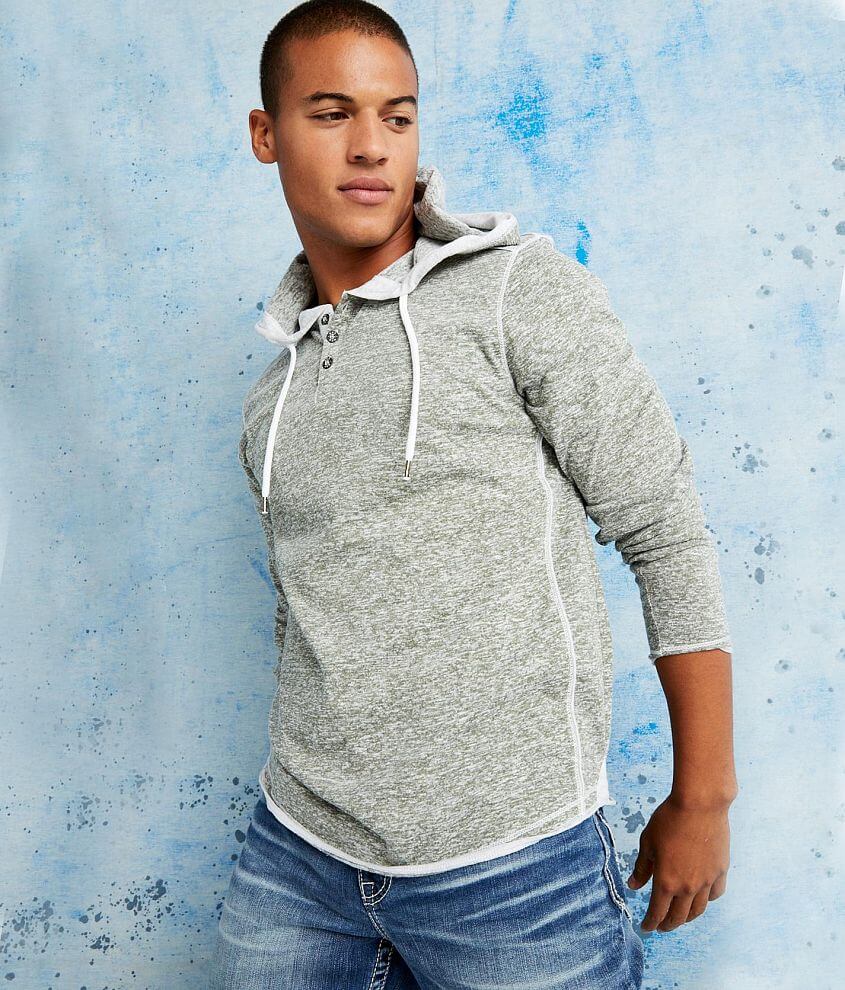 BKE Marled Henley Hoodie front view