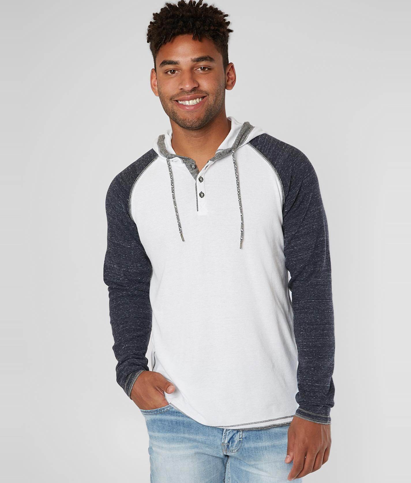 thermal henley hoodie