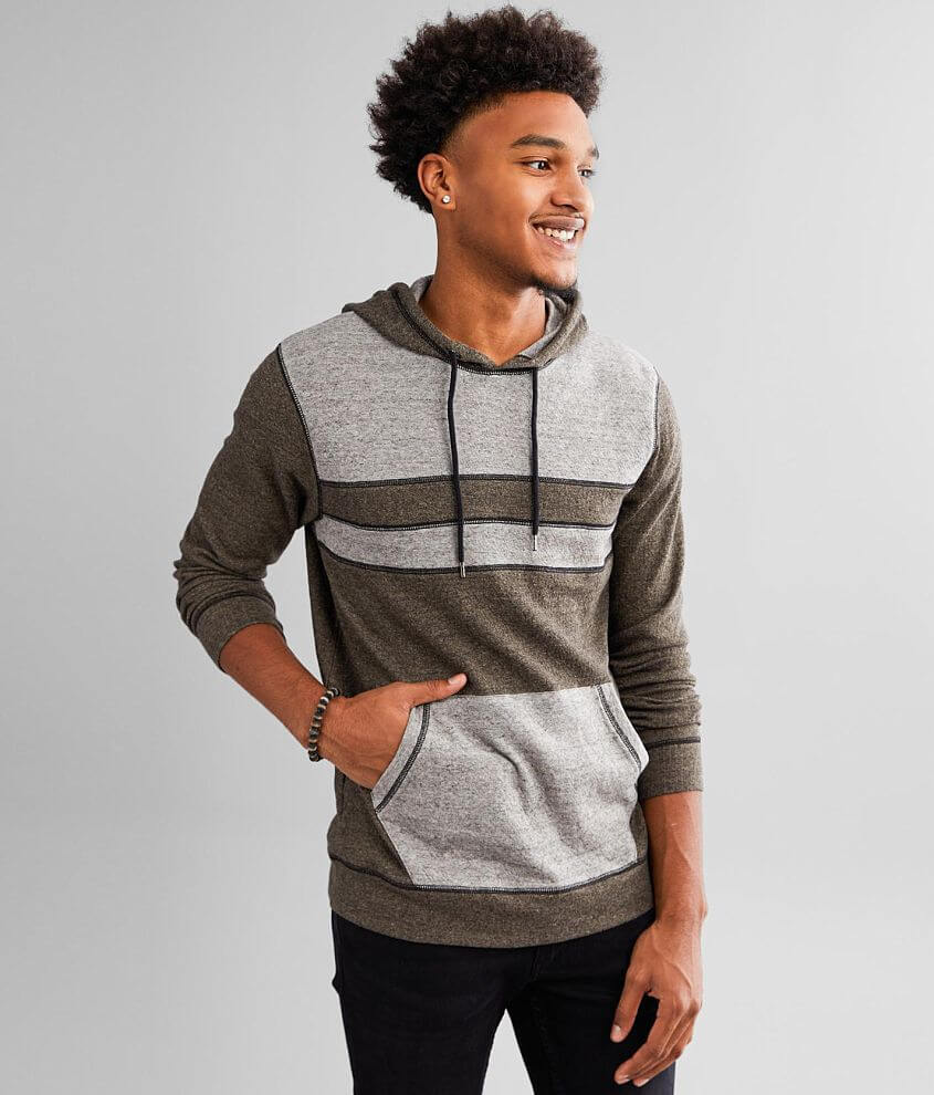 BKE Color Block Lightweight Hoodie - Men's Sweatshirts in Brown | Buckle