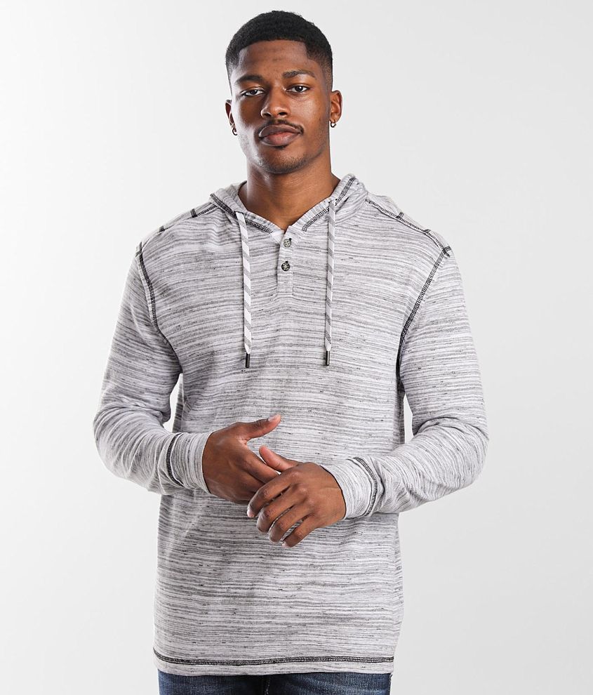 BKE Marled Henley Hoodie front view