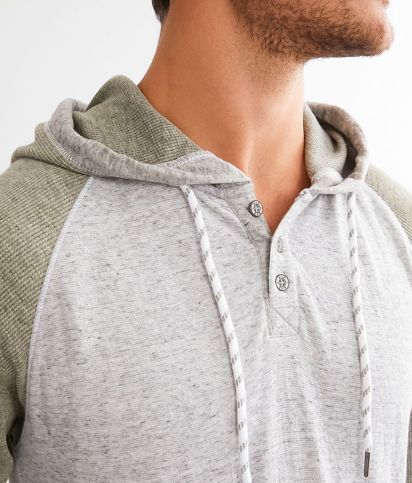 Raglan Sleeve Henley Hoodie