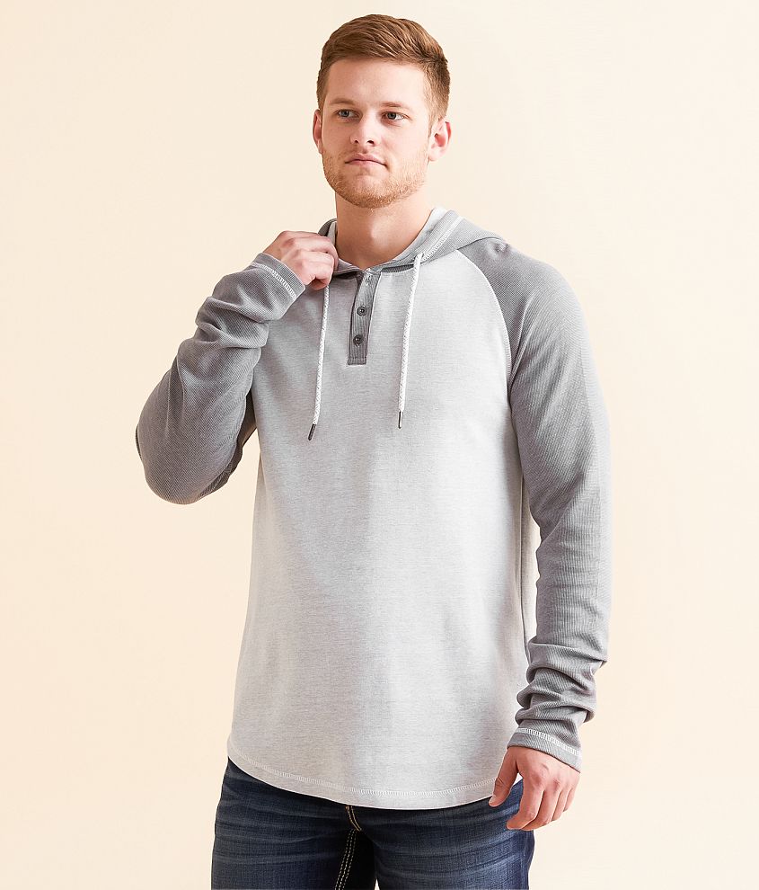 BKE Raglan Henley Hoodie front view