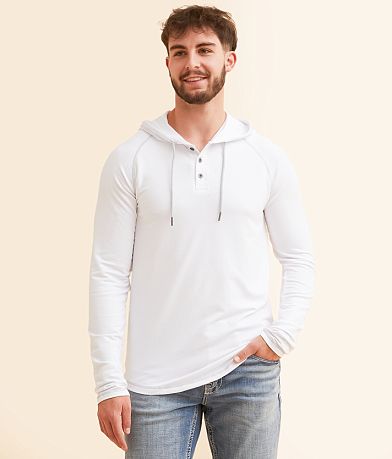 BKE Knit Henley Hoodie front view