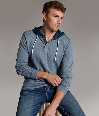 BKE Snap Henley Hoodie front view
