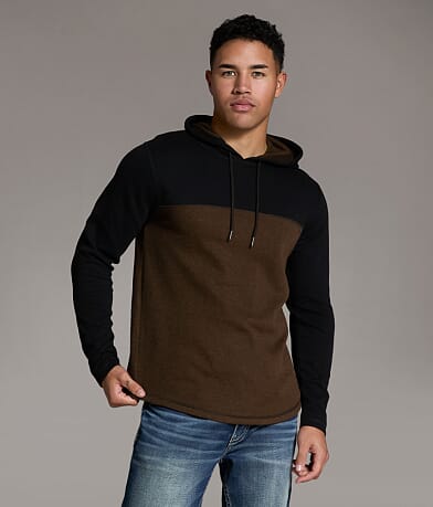 BKE Color Block Thermal Hoodie front view