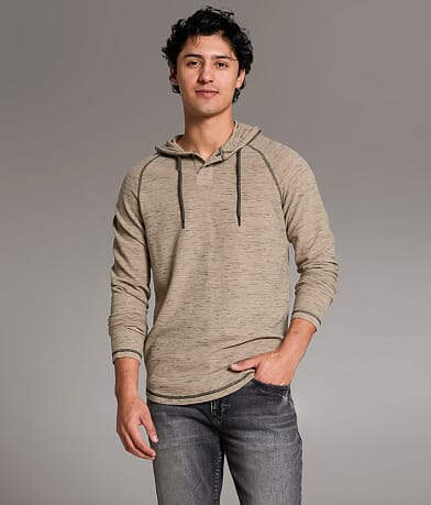 BKE Slub Knit Henley Hoodie front view