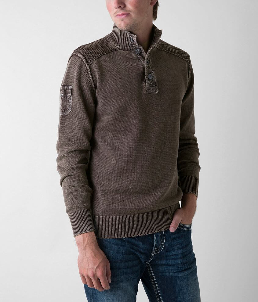 BKE Greenbelt Henley Sweater - Men's Sweaters in Brown | Buckle