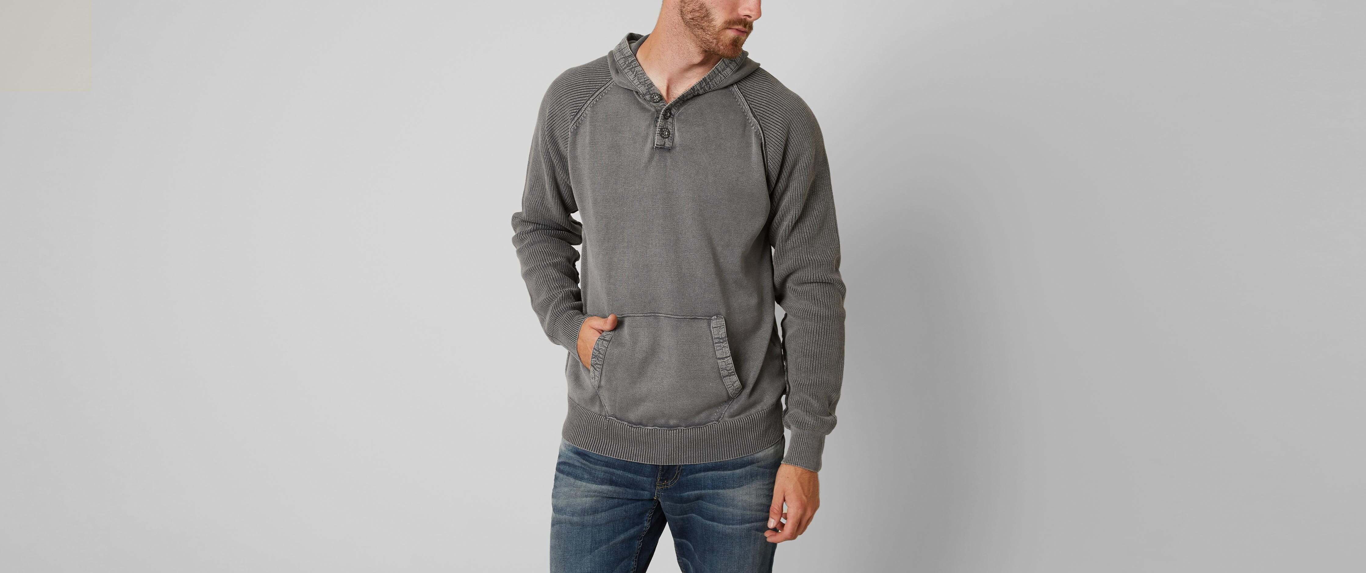 hooded henley sweater