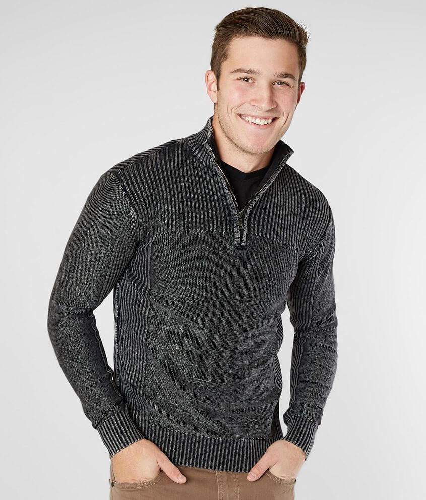 BKE Dyersburg Quarter Zip Sweater - Men's Sweaters in Black White | Buckle