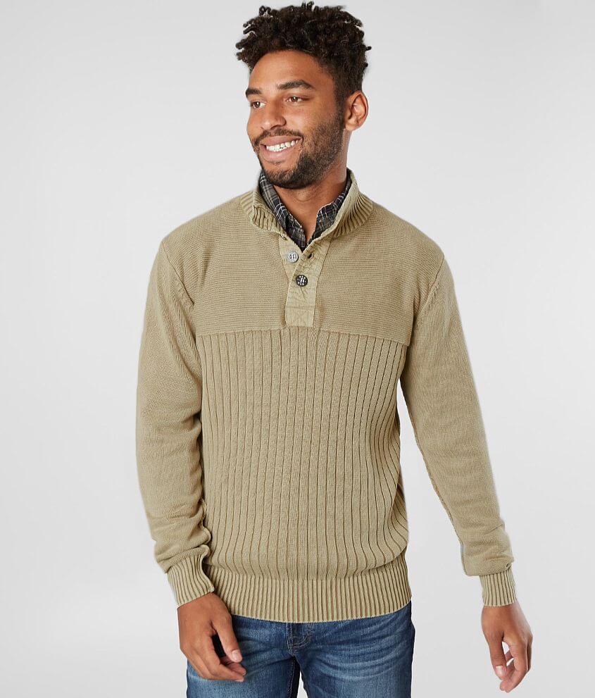 BKE Mountain Henley Sweater - Men's Sweaters in Latte | Buckle