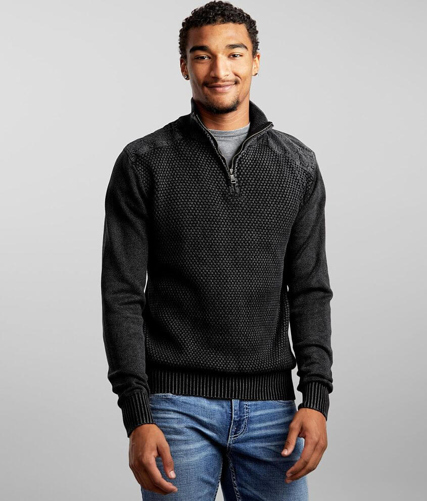 BKE Temple Quarter Zip Sweater - Men's Sweaters in Black | Buckle