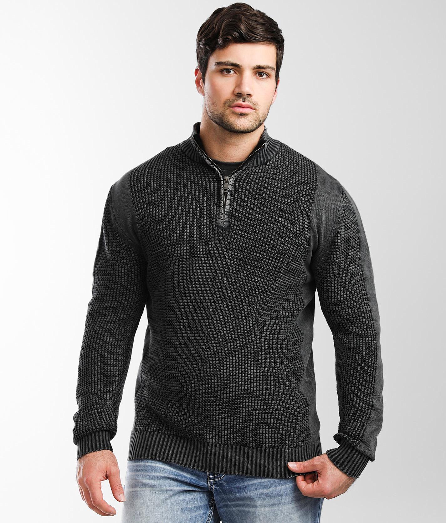 BKE Stonewash Pullover Sweater - Men's Sweaters In Black White | Buckle