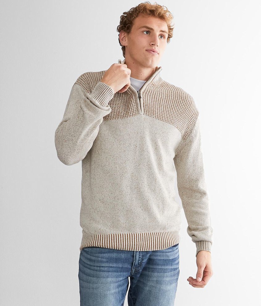 BKE Plated Quarter Zip Pullover Sweater front view