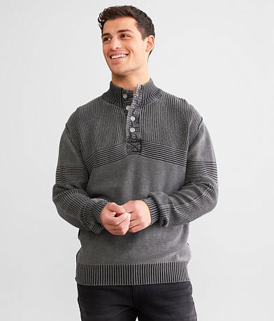 BKE Ribbed Henley Sweater front view