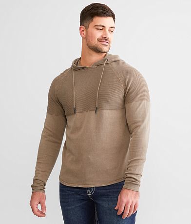 BKE Stonewash Crossover Hooded Sweater front view