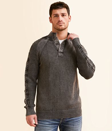 BKE Stonewash Henley Sweater full right side view