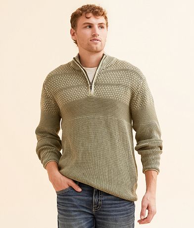 BKE Stonewash Quarter Zip Sweater front view