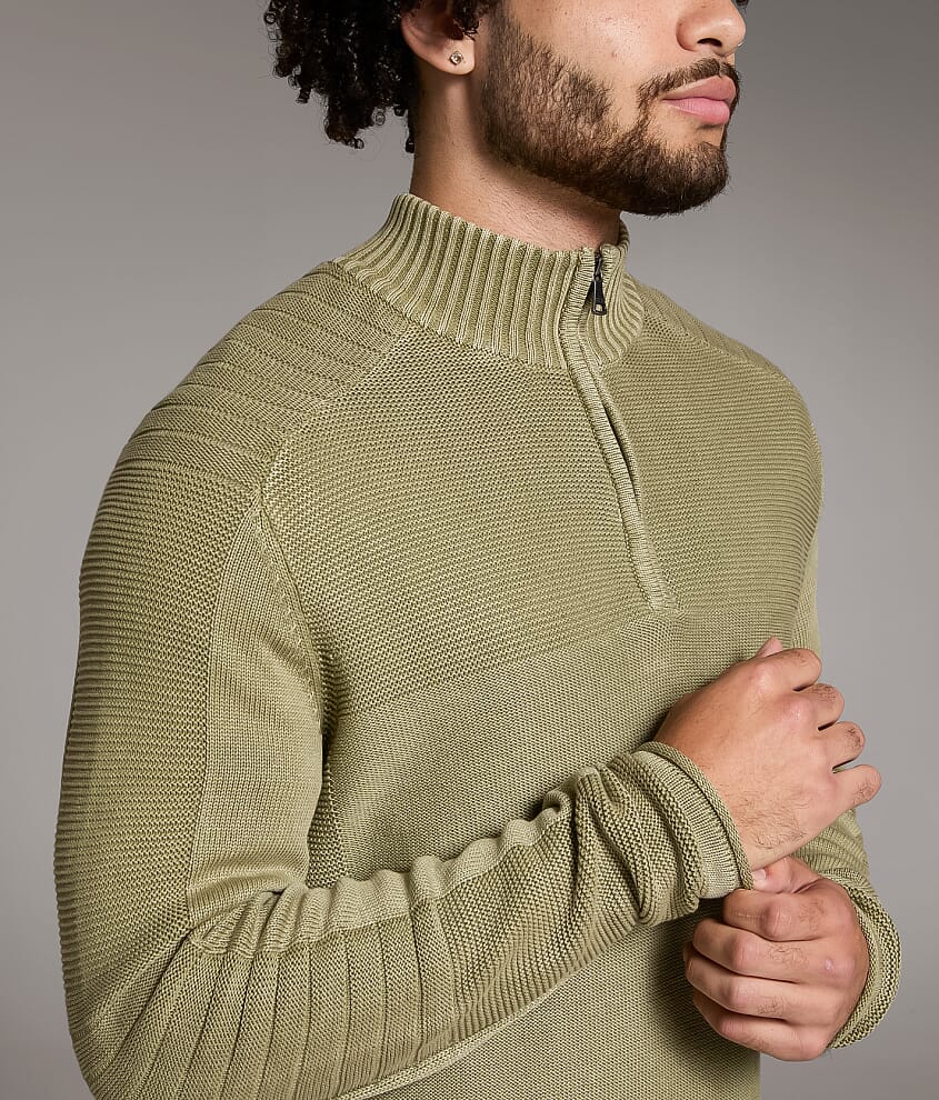 Stonewash Quarter Zip Sweater