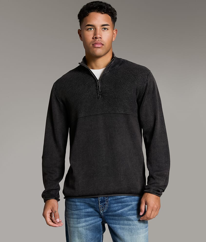 Stonewash Quarter Zip Sweater
