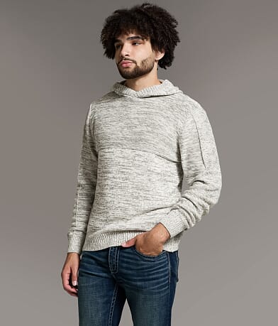 BKE Mixed Yarn Hooded Sweater front view