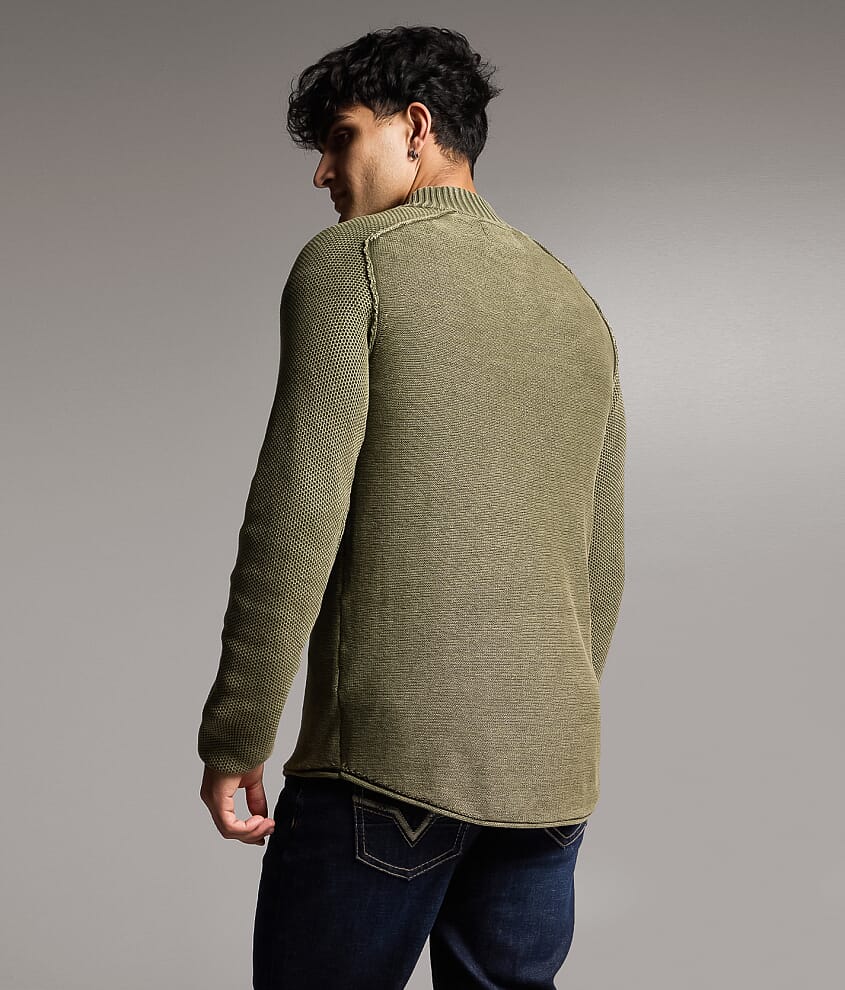 Stonewash Quarter Zip Sweater