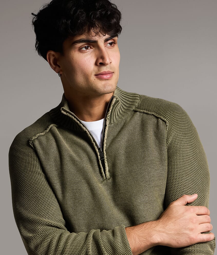 Stonewash Quarter Zip Sweater