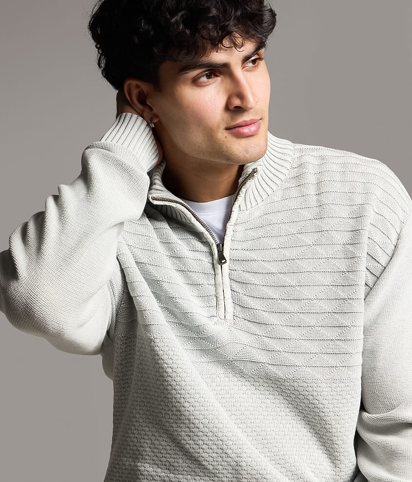 Stonewash Quarter Zip Sweater