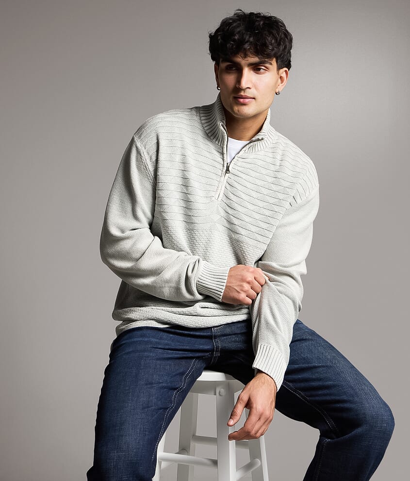Stonewash Quarter Zip Sweater
