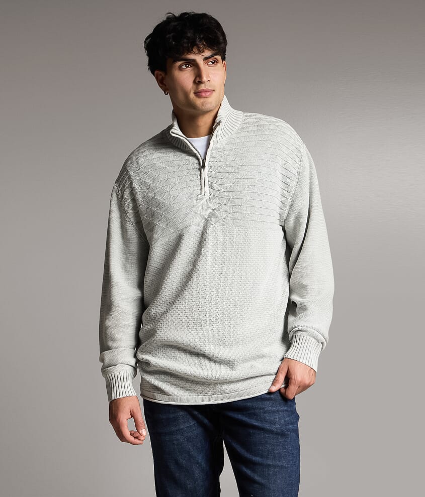 Stonewash Quarter Zip Sweater