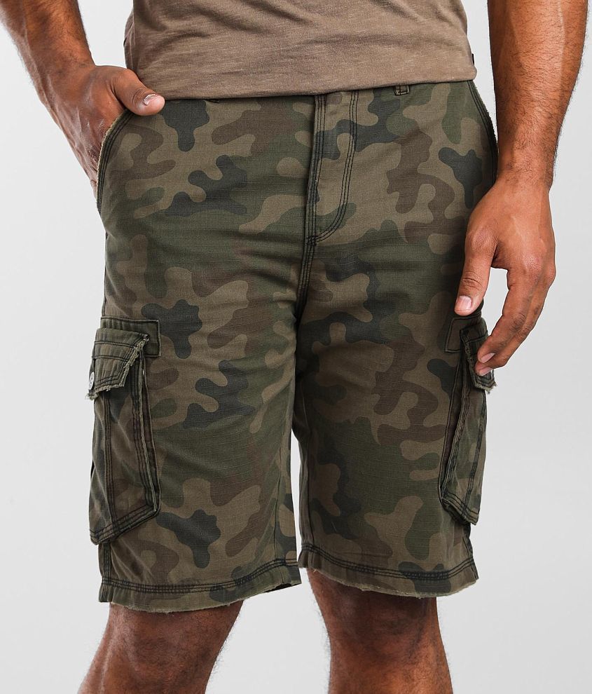 BKE Evan Cargo Short - Men's Shorts in Green Camo | Buckle