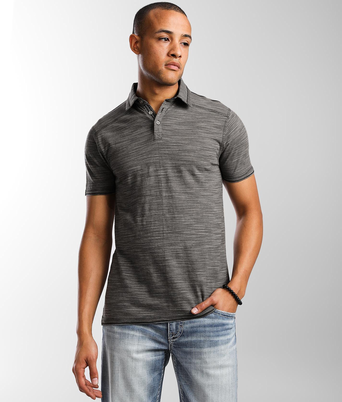 BKE Marled Performance Polo - Men's Polos In Iron Gate Griffin | Buckle