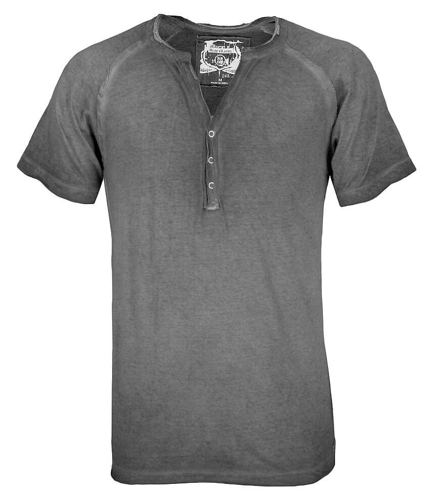 Buckle Black Pieced Henley T-Shirt front view