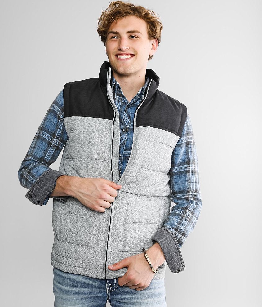 BKE Color Block Marled Puffer Vest front view